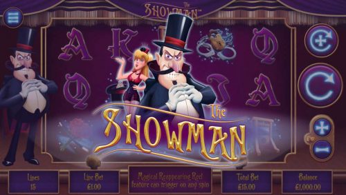 the showman slot magician magic hat cards rabbit hat guillotine handcuffs